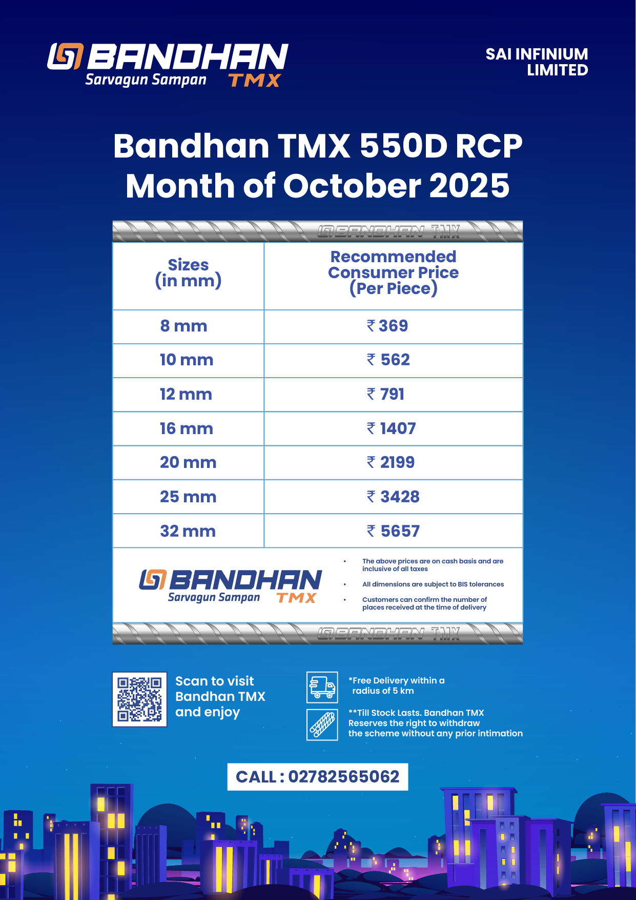 Bandhan Price List
